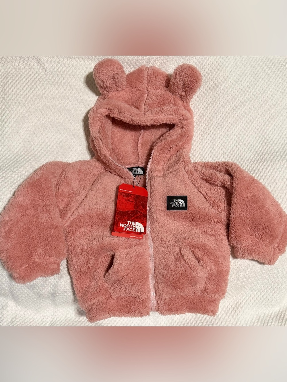The North Face Plush Pink Hooded Kids Jacket with Ear Details